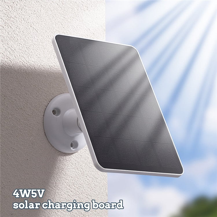 CSP4W-A 4W 5V Solar Panel for Security Camera Monocrystalline Solar Charger with Adjustable Bracket - White