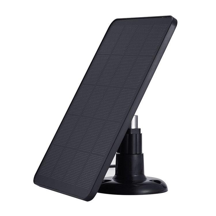 CSP4W-A 4W 5V Solar Panel for Security Camera Monocrystalline Solar Charger with Adjustable Bracket - Black