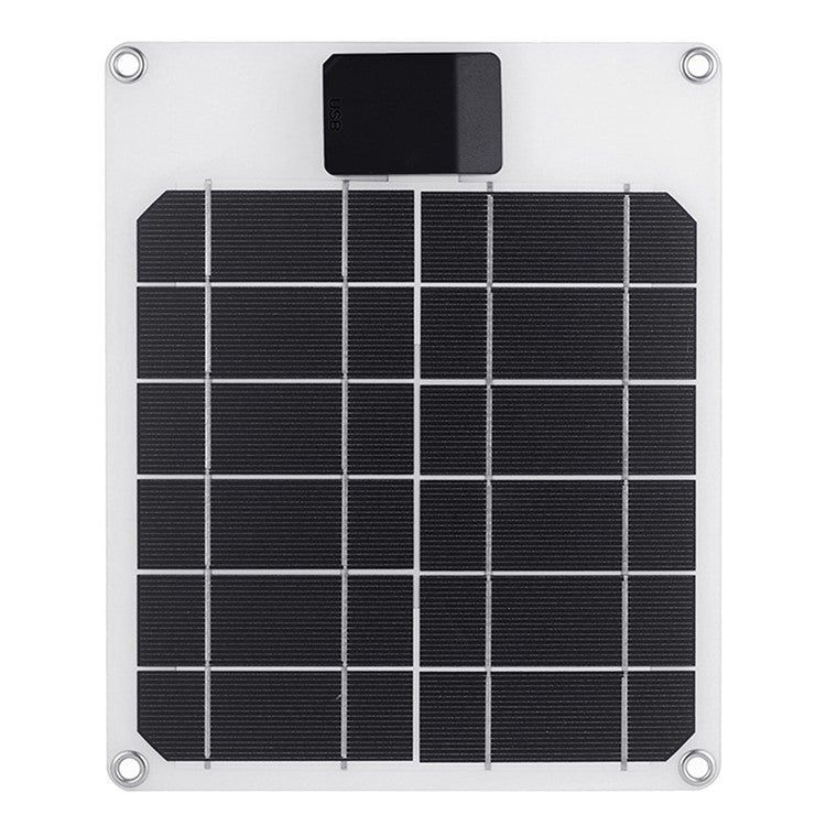 GKM215 5W 5V Monocrystalline Solar Panel Charger USB Port Portable for Cell Phone Camping Hiking Travel - Black