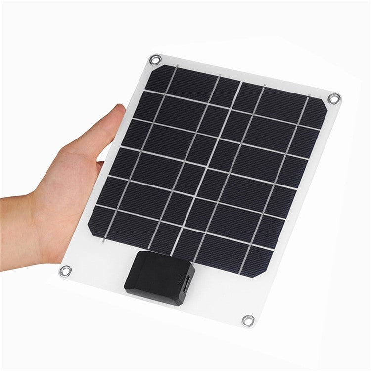 GKM215 5W 5V Monocrystalline Solar Panel Charger USB Port Portable for Cell Phone Camping Hiking Travel - Black