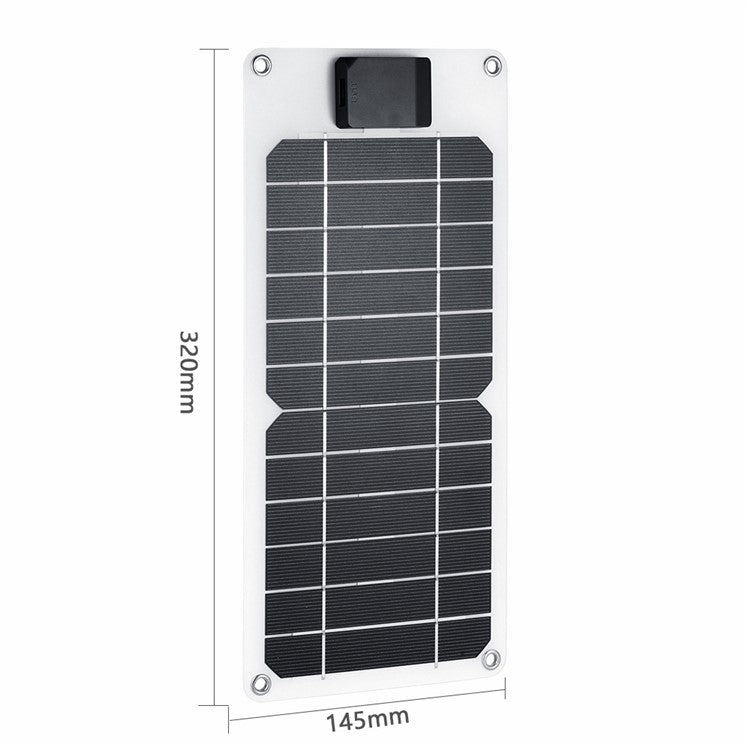 GKM215 6W 5V Monocrystalline Solar Panel Charger USB Port Portable for Cell Phone Camping Hiking Travel - Black