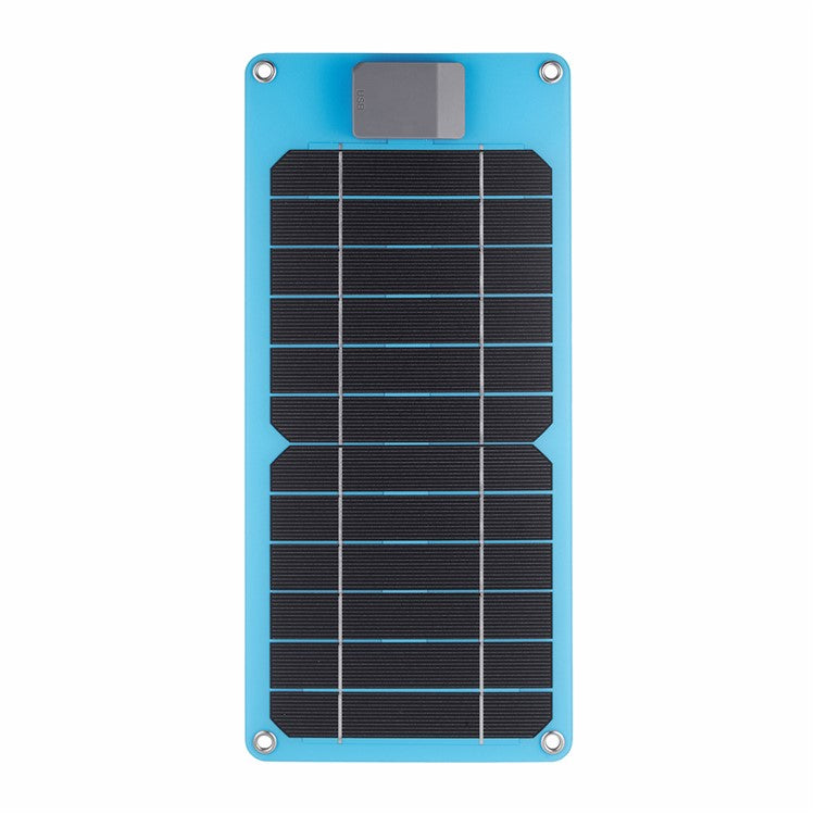 GKM215 6W 5V Monocrystalline Solar Panel Charger USB Port Portable for Cell Phone Camping Hiking Travel - Blue