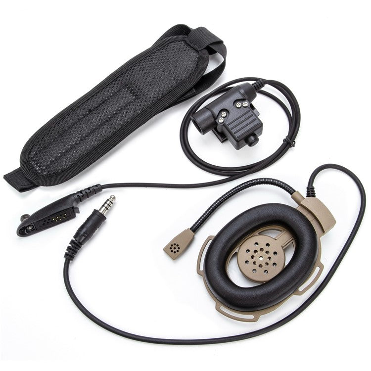 For Motorola GP340 / GP338 / GP328 / GP320 / GP140 HD01 7.1mm Single Ear Walkie Talkie Headphone with U94 PTT Adapter