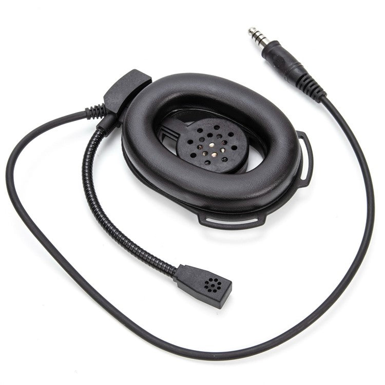 For Motorola T6200C / T6200 / T5620 HD01 Bowman Elite II Walkie Talkie 7.1mm Headphone with U94 PTT Adapter - Black