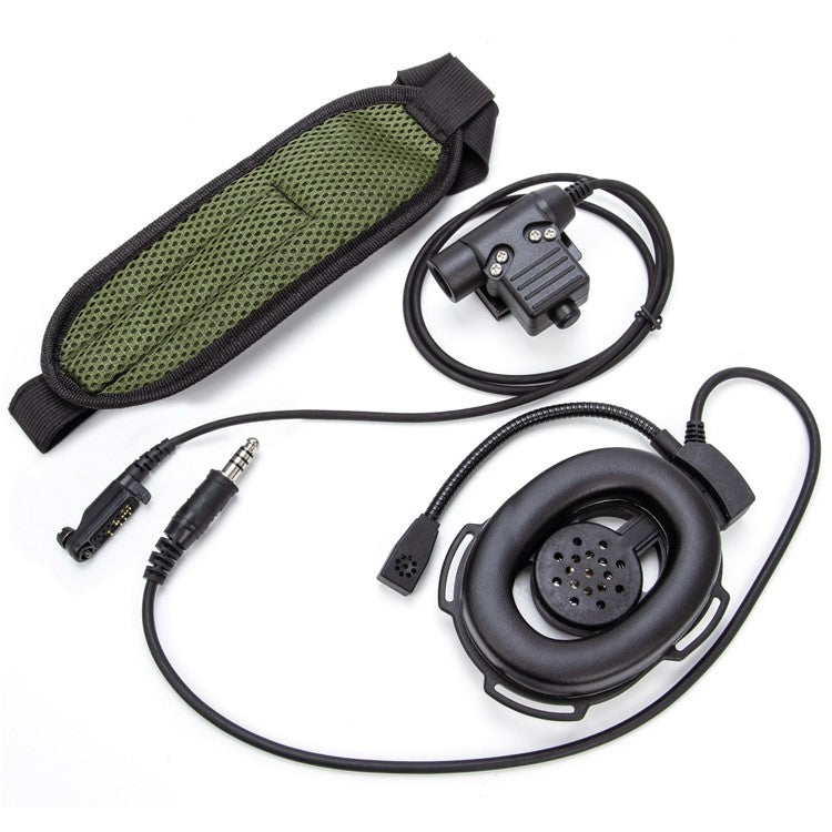 For Hytera PD680 / X1p / PD660 / PD600 / AR685 HD01 Single Ear Walkie Talkie 7.1mm Headphone with U94 PTT Adapter - Black