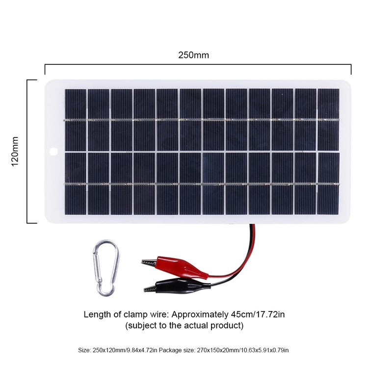 5W 12V Polycrystalline Solar Panel Lamp Water Pump Solar Charger with Clip