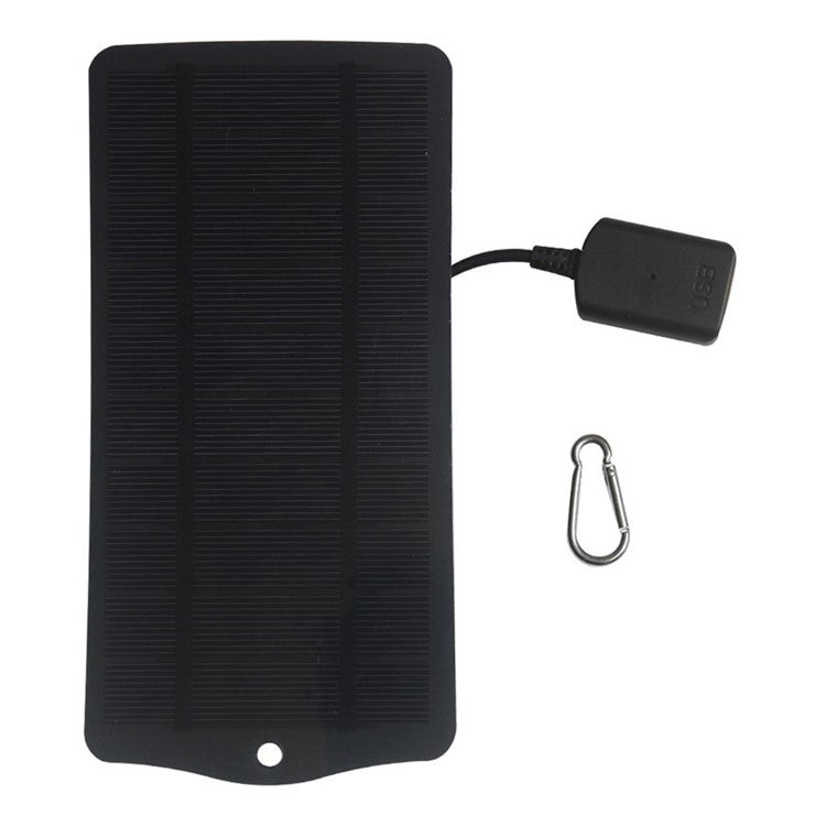 2.5W 5V Solar Panel Phone Fan Light Charger with USB Output Port - Black