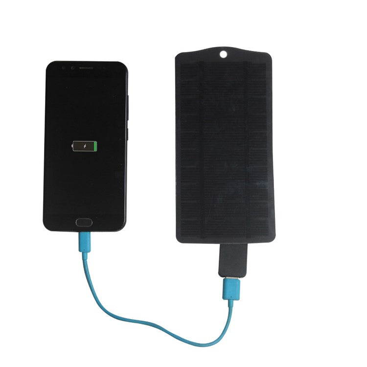 2.5W 5V Solar Panel Phone Fan Light Charger with USB Output Port - Black