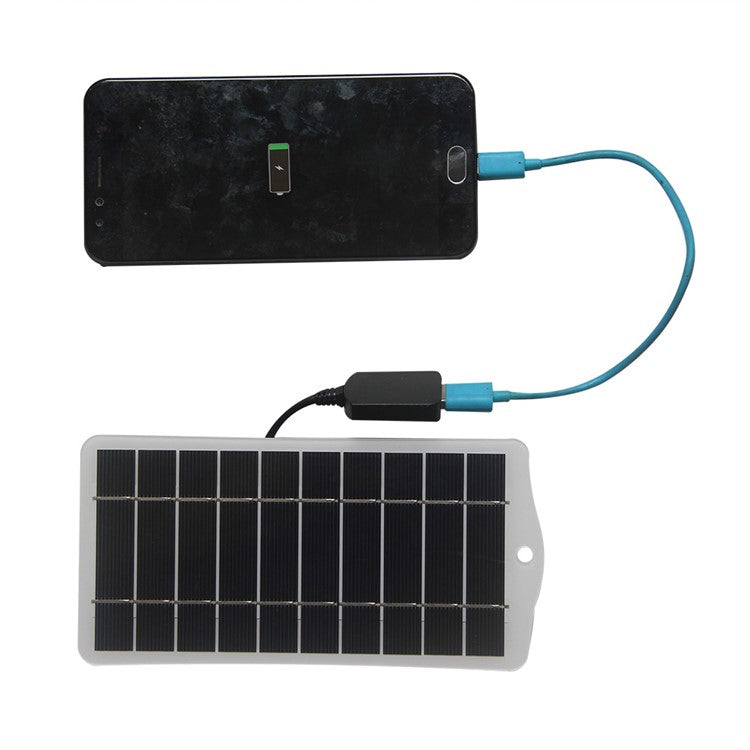 2.5W 5V Solar Panel Phone Fan Light Charger with USB Output Port - Black