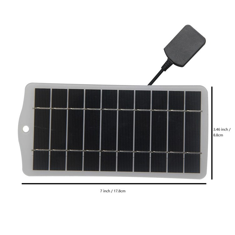 2.5W 5V Solar Panel Phone Fan Light Charger with USB Output Port - Black