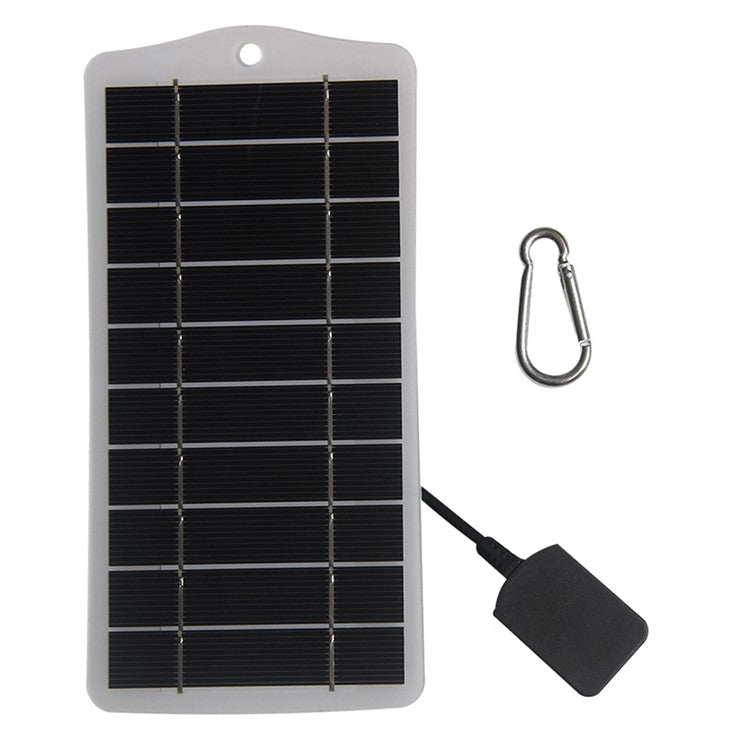 2.5W 5V Solar Panel Phone Fan Light Charger with USB Output Port - White