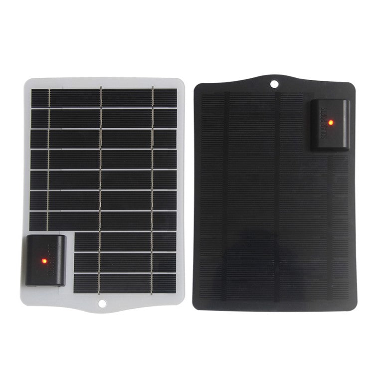 3.5W 5V Solar Panel Phone Fan Flashlight Charger with USB Output Port - Black