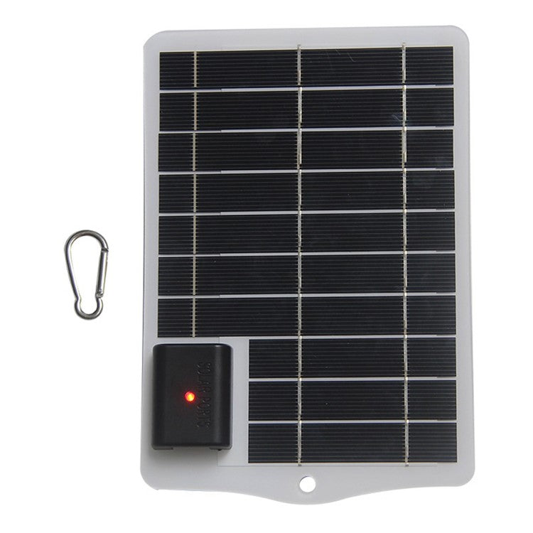 3.5W 5V Solar Panel Phone Fan Flashlight Charger with USB Output Port - White