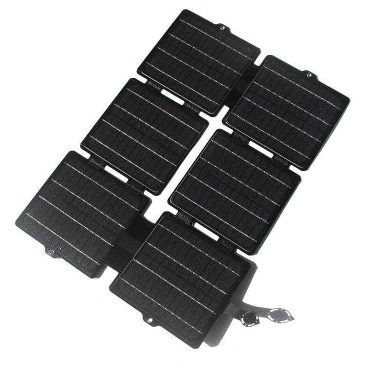 Portable 30W 5V / 12V ETFE Solar Panel Foldable Mobile Phone Charger - Black