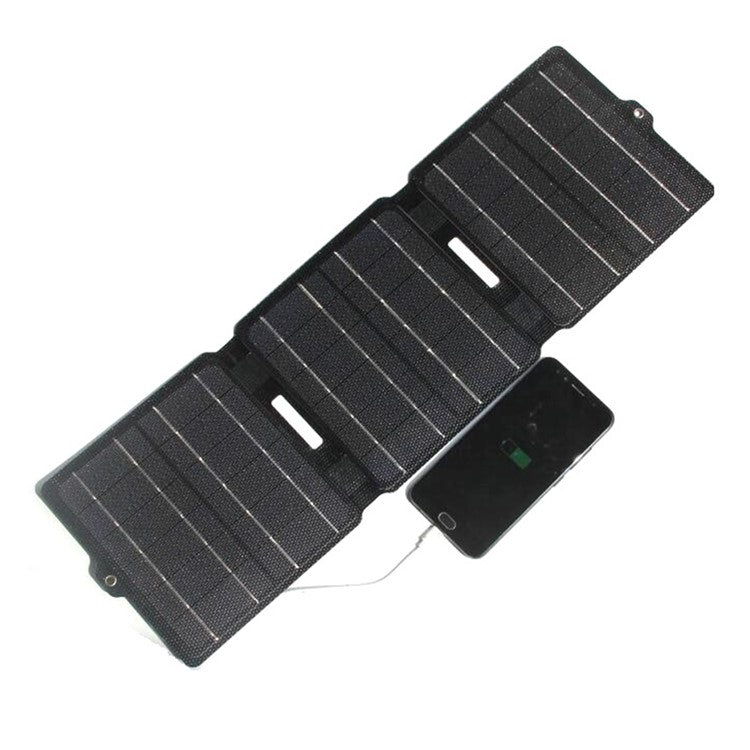 Portable 15W 5V Tri-Fold ETFE Solar Panel Mobile Phone Charger with Dual USB Port