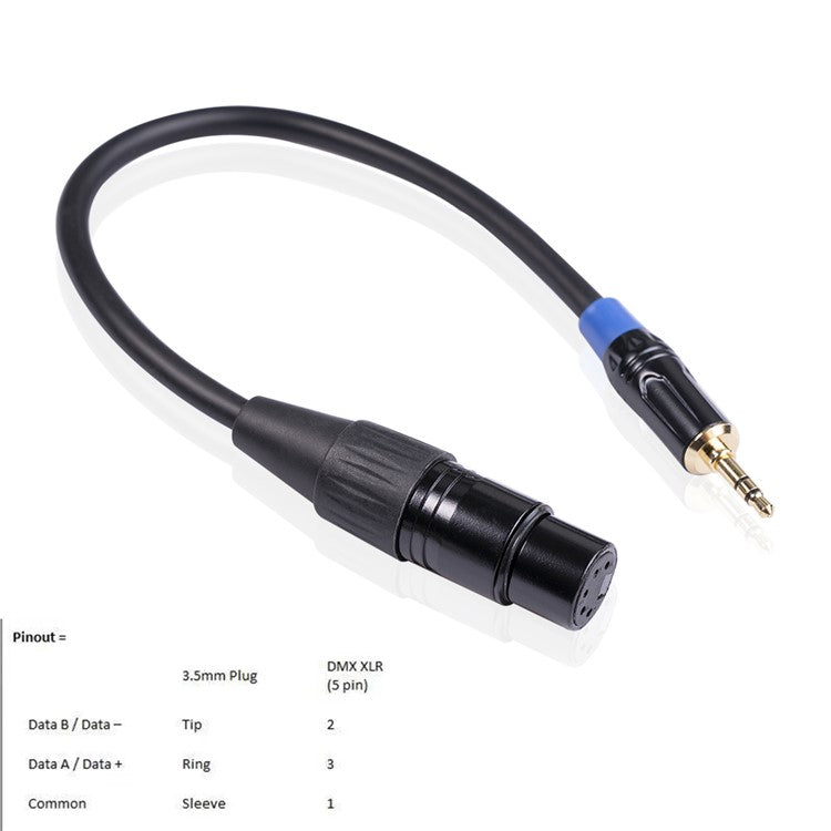 TC195BUXK1075-03 0.3m Male 3.5mm Audio to Cannon XLR Female Adapter Cord for Microphone Speakers Sound Consoles Amplifier