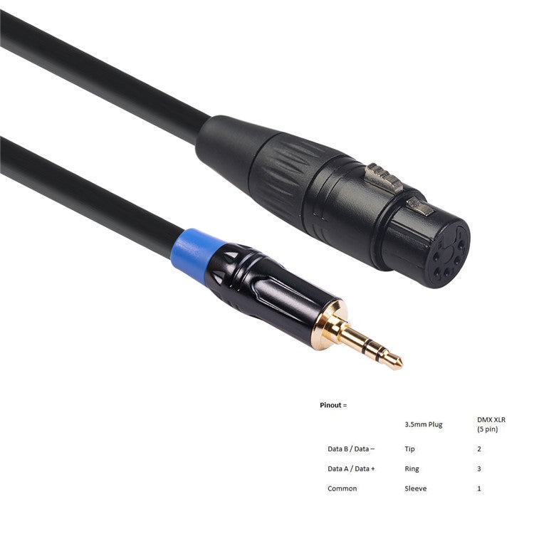 TC195BUXK1075-03 0.3m Male 3.5mm Audio to Cannon XLR Female Adapter Cord for Microphone Speakers Sound Consoles Amplifier