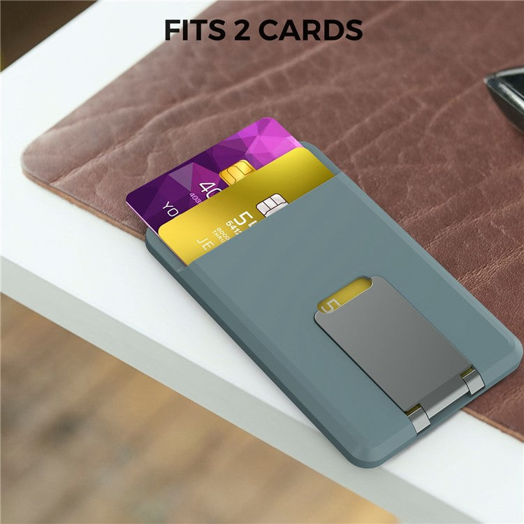 AHASTYLE PT133-H Magnetic Card Holder for iPhone 14 / 13 / 12 Series, Card Pocket Phone Stand  Bracket - Green