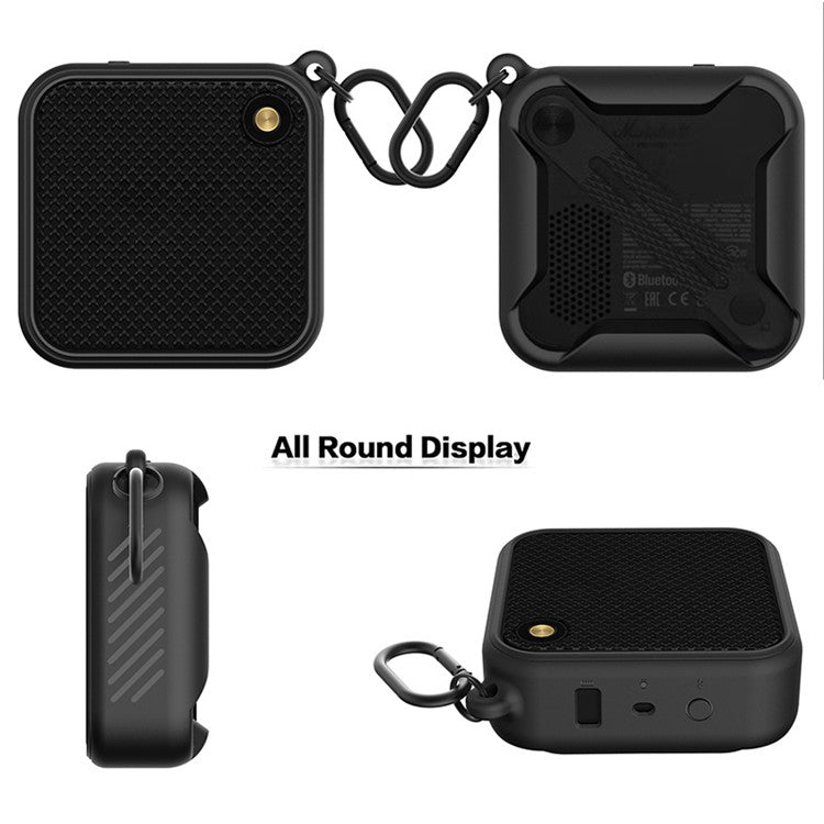 For Marshall Willen Bluetooth Speaker Silicone Carrying Case Anti-scratch Protective Cover - Black