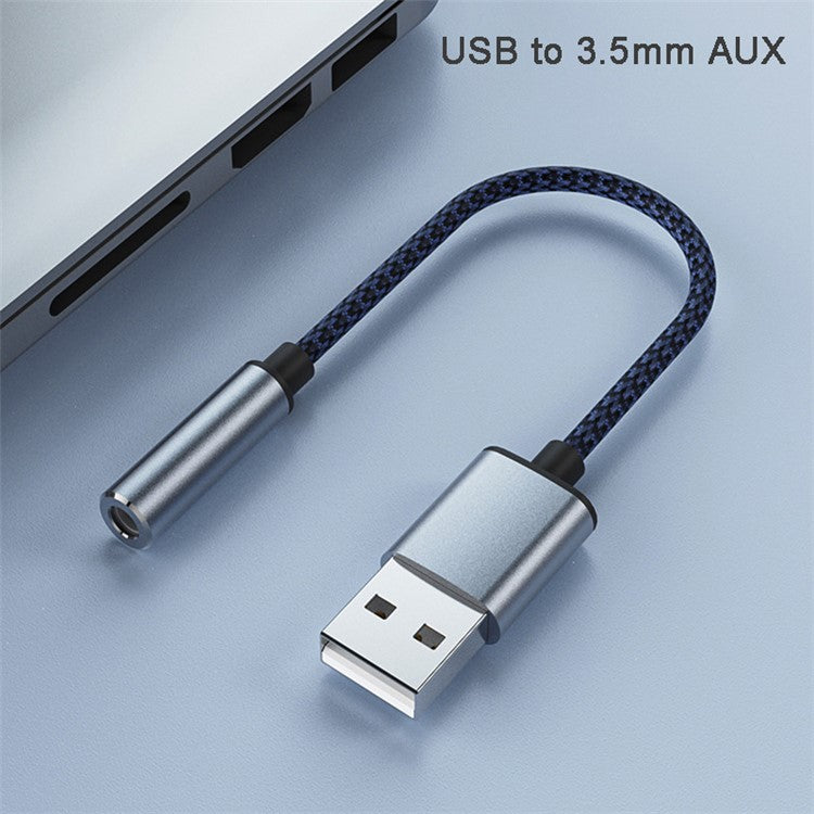 USB to 3.5mm Jack Audio Adapter USB to Headphone and Microphone Jack Aux Adapter Stereo Sound Card Adapter