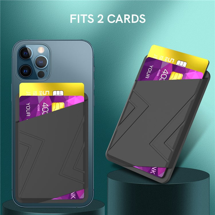 AHASTYLE PT133-C Magnetic Card Holder Silicone Phone Credit Card Sleeve Pocket - Black