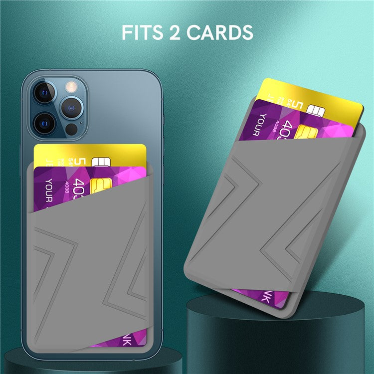 AHASTYLE PT133-C Magnetic Card Holder Silicone Phone Credit Card Sleeve Pocket - Grey