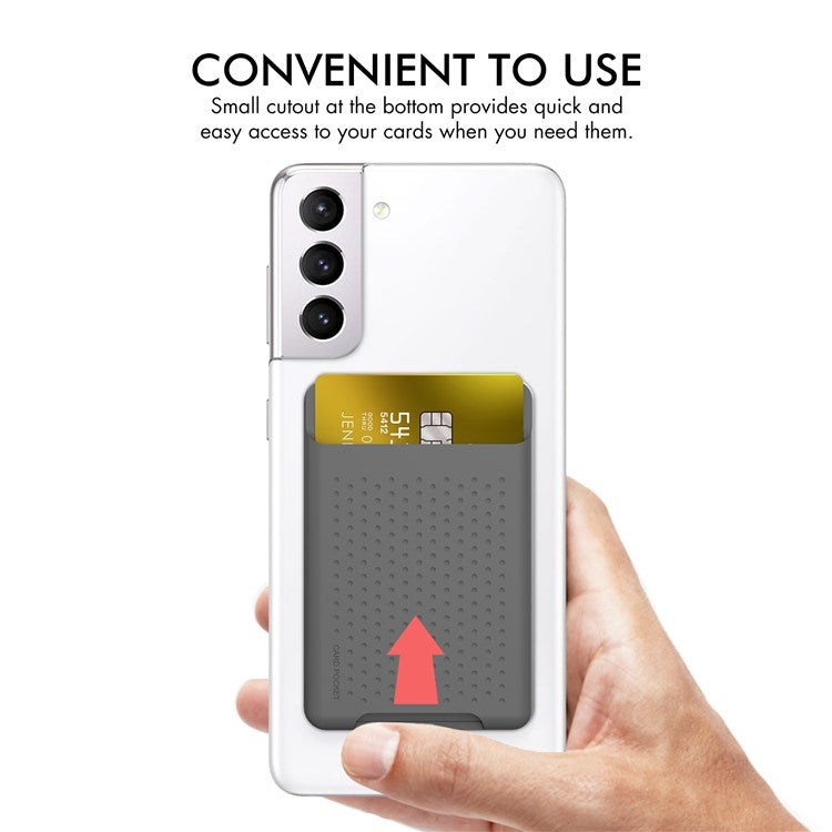 AHASTYLE PT133-S Adhesive Phone Card Pocket Mobile Phone Stick-On Credit Card Holder - Grey