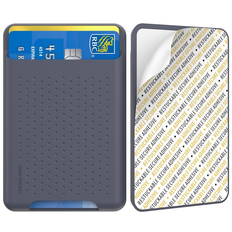 AHASTYLE PT133-S Adhesive Phone Card Pocket Mobile Phone Stick-On Credit Card Holder - Midnight Blue