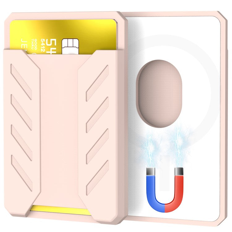 AHASTYLE PT133-A Magnetic Phone Card Holder Mobile Phone Credit Card Sleeve Wallet Pocket - Pink