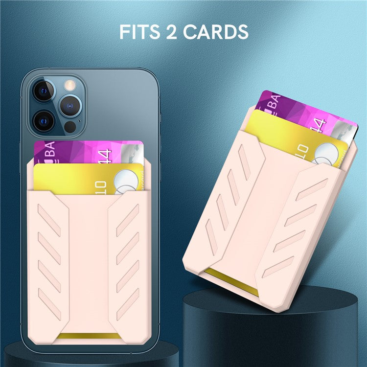 AHASTYLE PT133-A Magnetic Phone Card Holder Mobile Phone Credit Card Sleeve Wallet Pocket - Pink