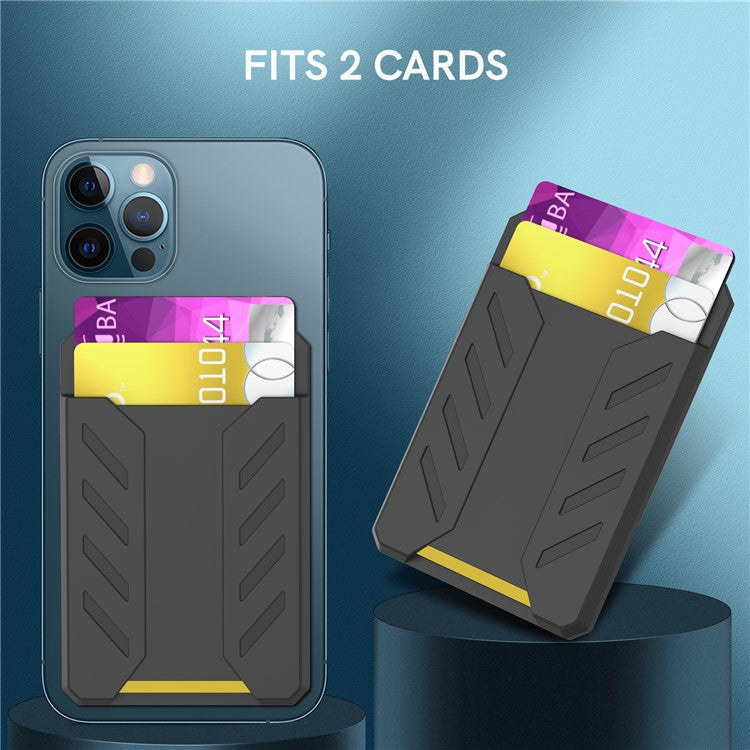 AHASTYLE PT133-A Magnetic Phone Card Holder Mobile Phone Credit Card Sleeve Wallet Pocket - Black