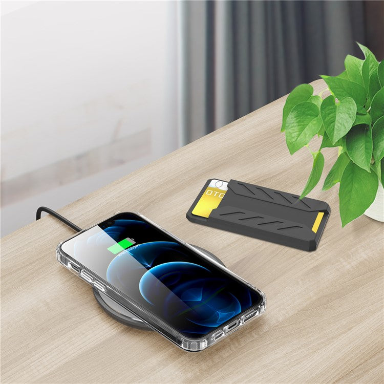 AHASTYLE PT133-A Magnetic Phone Card Holder Mobile Phone Credit Card Sleeve Wallet Pocket - Black