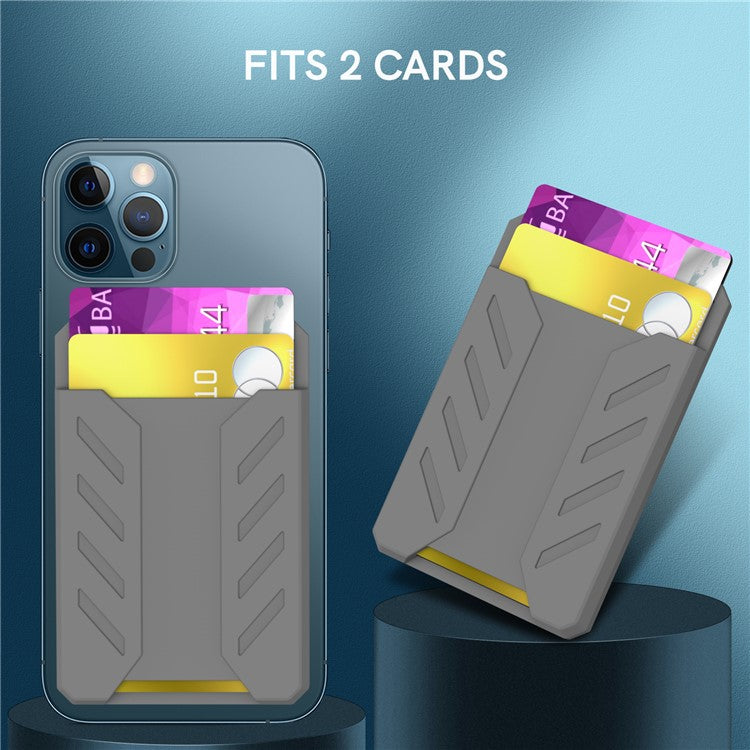 AHASTYLE PT133-A Magnetic Phone Card Holder Mobile Phone Credit Card Sleeve Wallet Pocket - Dark Grey