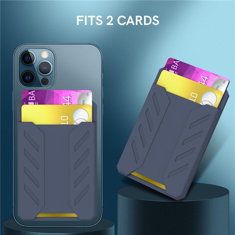 AHASTYLE PT133-A Magnetic Phone Card Holder Mobile Phone Credit Card Sleeve Wallet Pocket - Midnight Blue