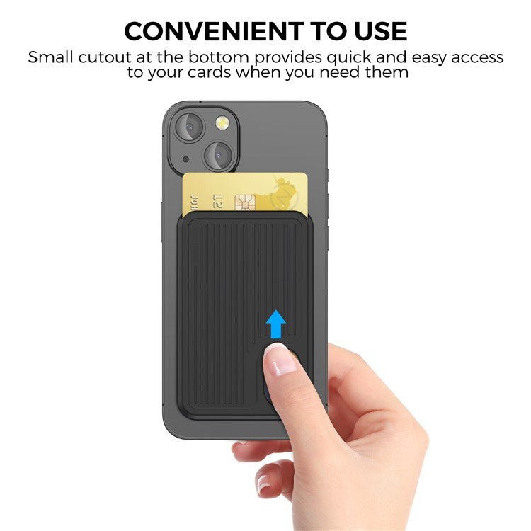 AHASTYLE PT133-B Phone Back Card Holder Magnetic Credit Card Slot Wallet Pocket - Black