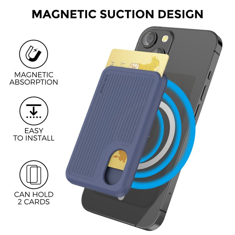 AHASTYLE PT133-B Phone Back Card Holder Magnetic Credit Card Slot Wallet Pocket - Midnight Blue