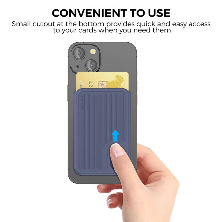 AHASTYLE PT133-B Phone Back Card Holder Magnetic Credit Card Slot Wallet Pocket - Midnight Blue