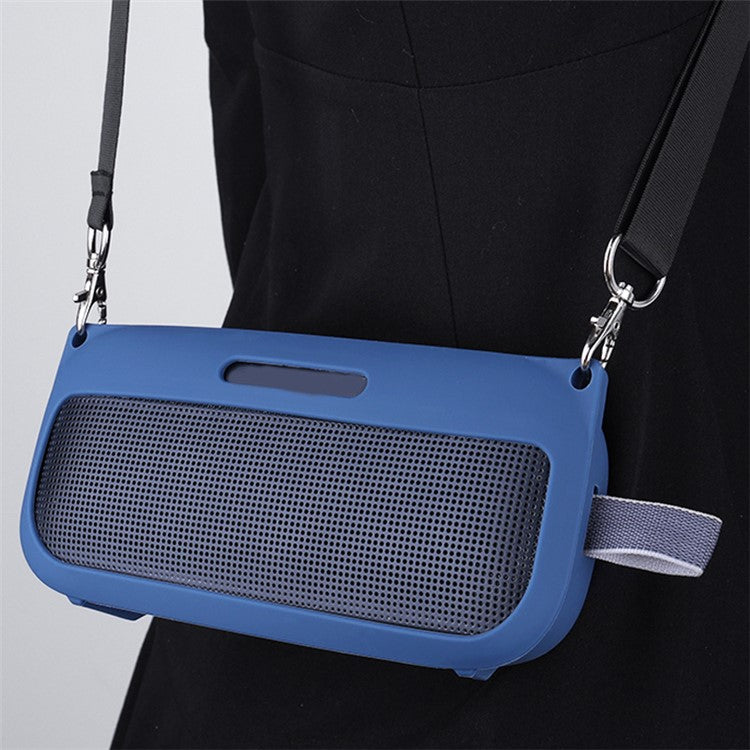 Silicone Protector Case for Bose SoundLink Flex Bluetooth Wireless Speaker Portable Protective Cover - Navy Blue