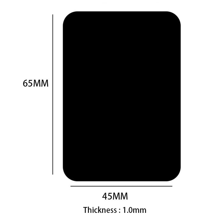 100Pcs Phone Metal Plate for Magnetic Wireless Charger Car Phone Holder Adhesive Metal Sheet - Black / 45*65mm