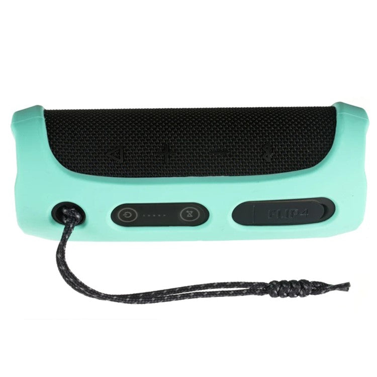 For JBL Flip4 Bluetooth Speaker Soft Silicone Case Anti-scratch Protective Cover - Mint Green