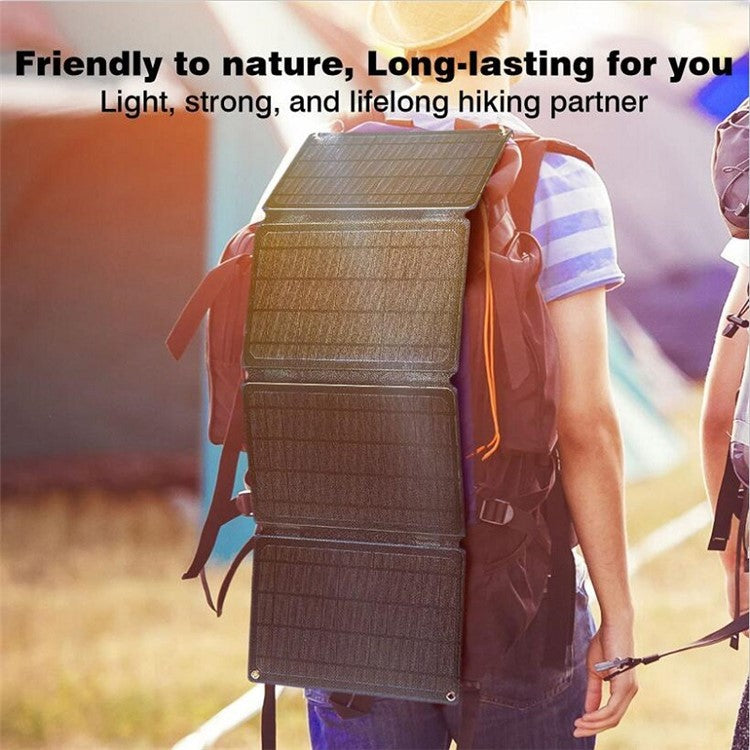 Solar Charger 30W Foldable Sun Power Solar Panel for Camping 5V / 12V Waterproof Dual USB Ports