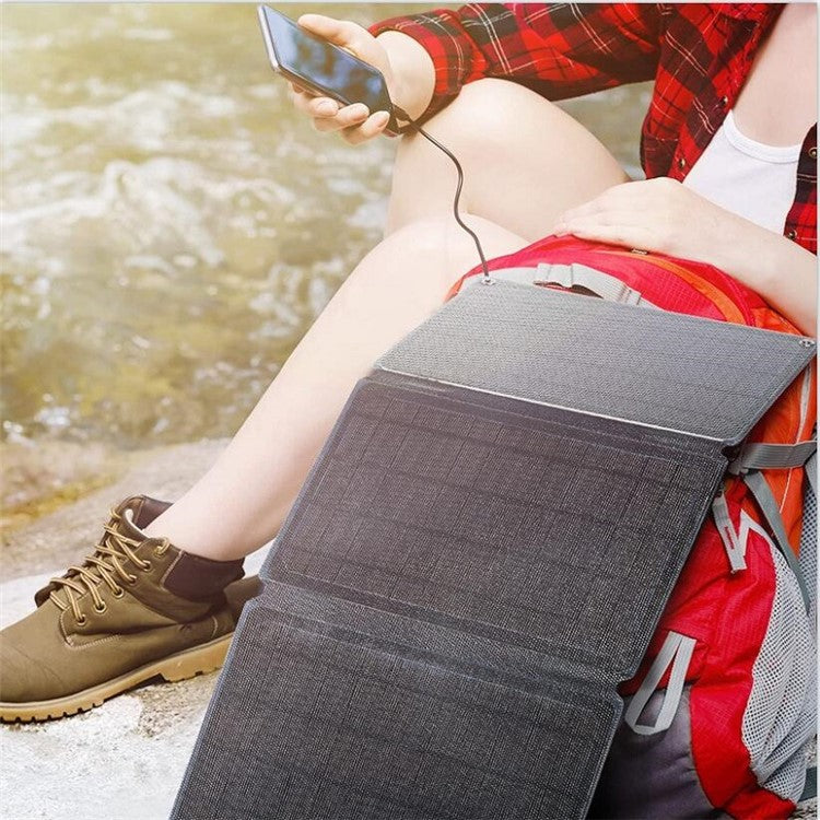 Solar Charger 30W Foldable Sun Power Solar Panel for Camping 5V / 12V Waterproof Dual USB Ports