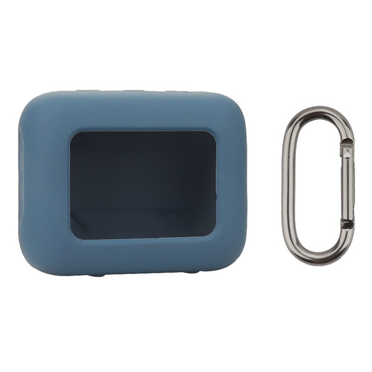 For JBL Go 4 Portable Speaker Dust-Proof Sleeve Silicone Protective Cover with Buckle - Dark Blue