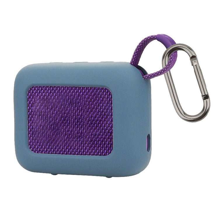 For JBL Go 4 Portable Speaker Dust-Proof Sleeve Silicone Protective Cover with Buckle - Dark Blue