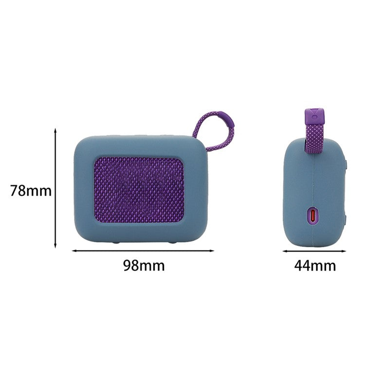 For JBL Go 4 Portable Speaker Dust-Proof Sleeve Silicone Protective Cover with Buckle - Dark Blue