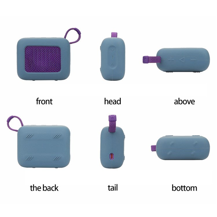 For JBL Go 4 Portable Speaker Dust-proof Sleeve Silicone Protective Cover with Buckle - Purple