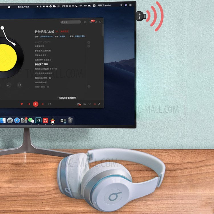 T84 Bluetooth 5.0 USB Transmitter Wireless Speaker Headset Audio Connection Adapter