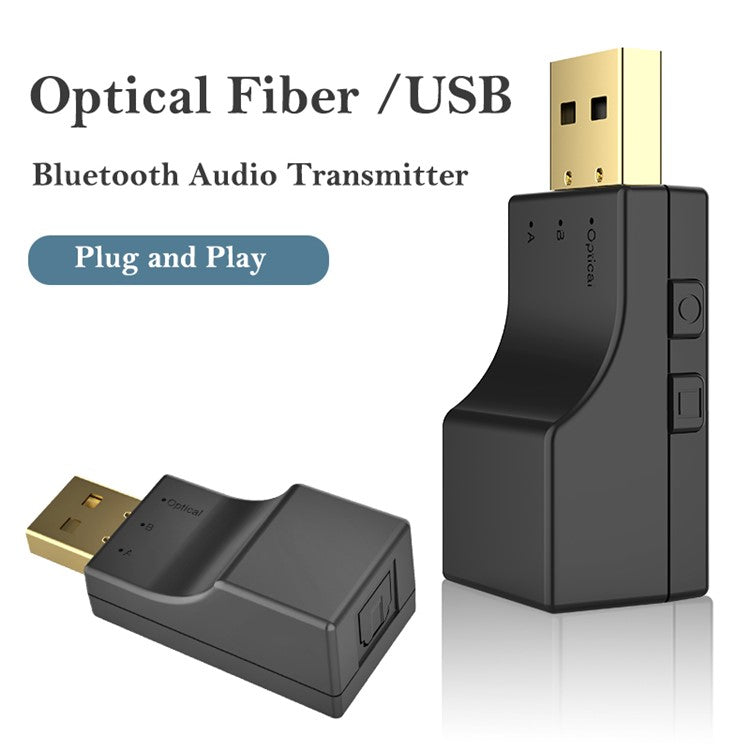 SW-03 Optical Fiber/USB Bluetooth Audio Transmitter Mini Portable BT Audio Adapter Compatible with Nintendo Switch/PC/PS/Xbox Game Consoles