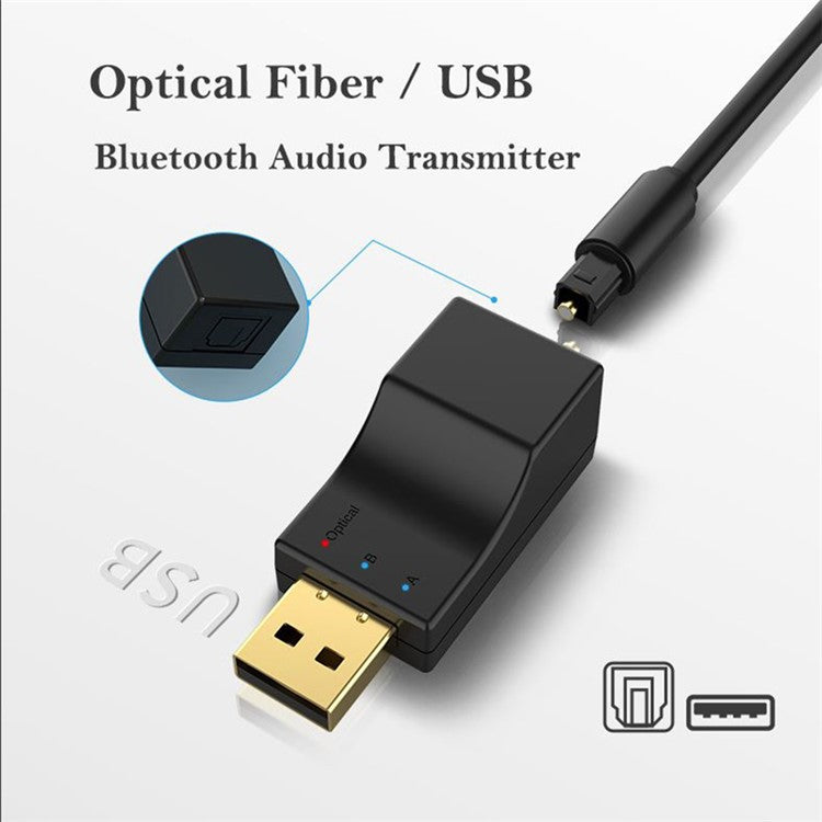 SW-03 Optical Fiber/USB Bluetooth Audio Transmitter Mini Portable BT Audio Adapter Compatible with Nintendo Switch/PC/PS/Xbox Game Consoles