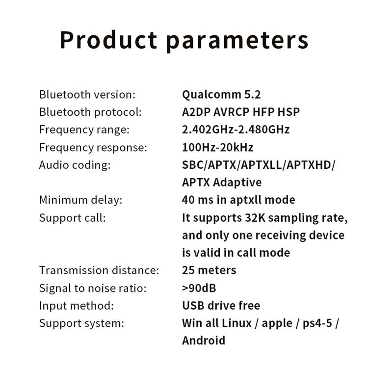 T10 Low Latency Bluetooth Audio Transmitter Support aptX and Call for Mac/PS5/Android